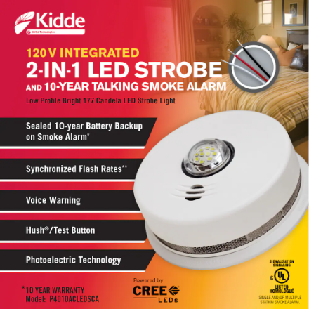 KIDDE 120V Hardwire, Photo Smoke/CO Combo and Strobe